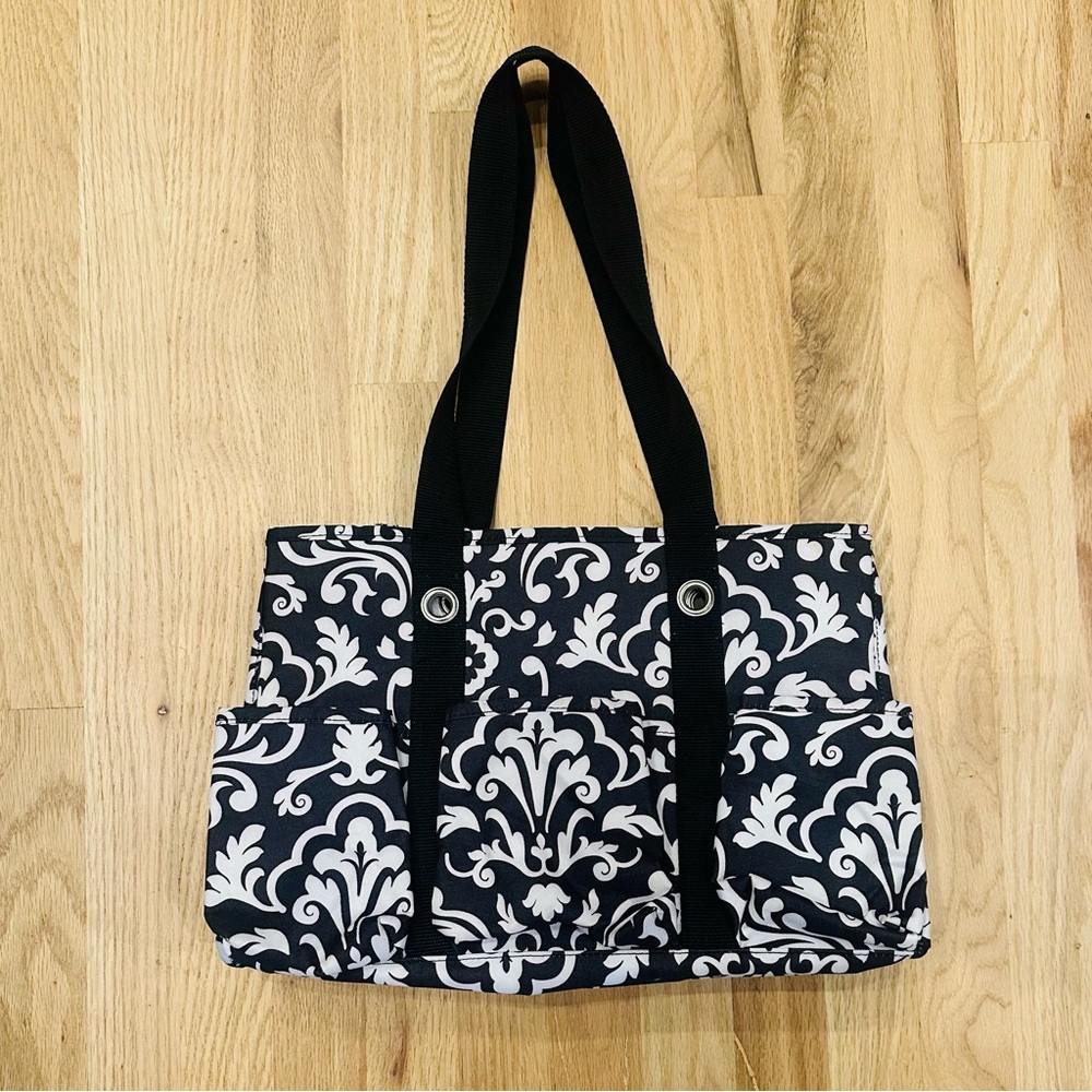 Thirty-One 31 Utility Organizing Tote in Parisian Black and White